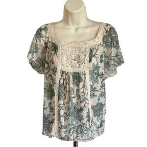 Ralph Lauren Denim Supply Square Neck Peasant Top size XL